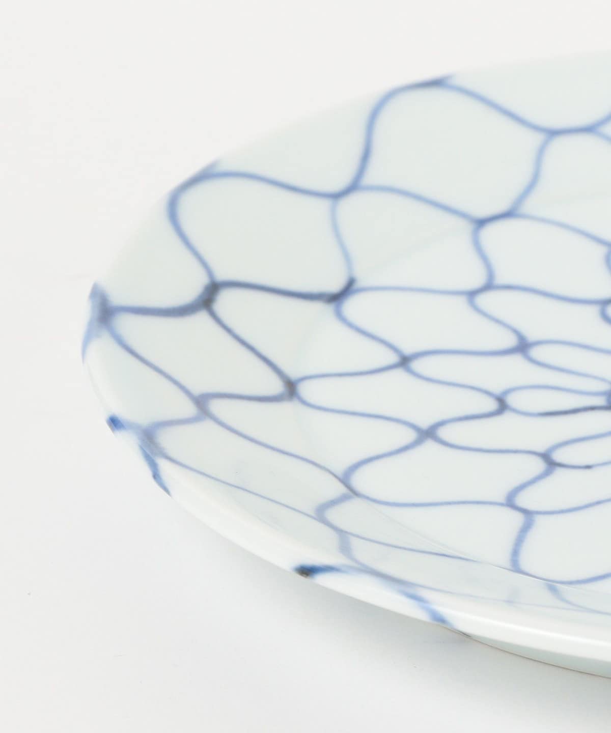 阿部眞士造染付丸文長方面取陶筥 共箱 新品?未使用?