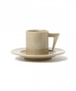 Satsuma ware / Chinjukan kiln blue glaze demitasse cup and saucer