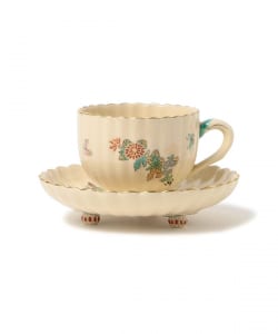 沈壽官窯 / 白薩摩 菊脚コーヒーカップ＆ソーサー