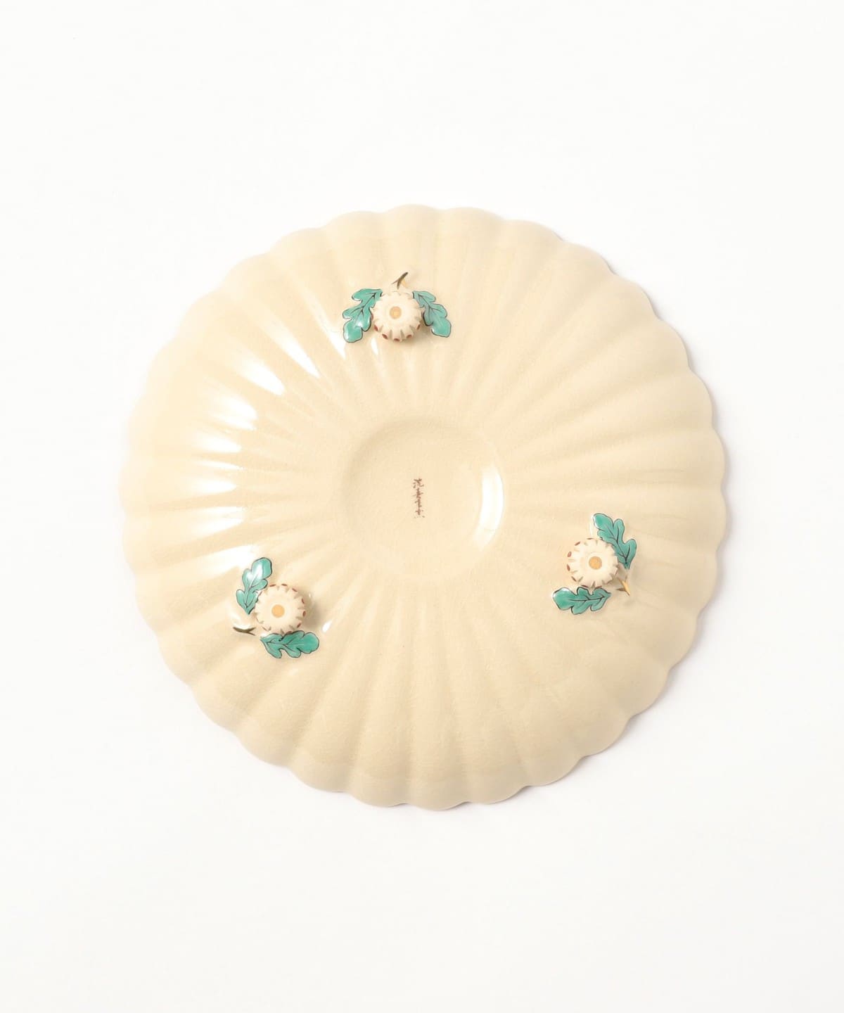 【95】沈壽官窯 白薩摩菊脚皿 菊 薩摩焼 小皿 ４枚 美品 BEAMS JAPAN（ビームス ジャパン）沈壽官窯 / 白薩摩 菊脚皿 特大