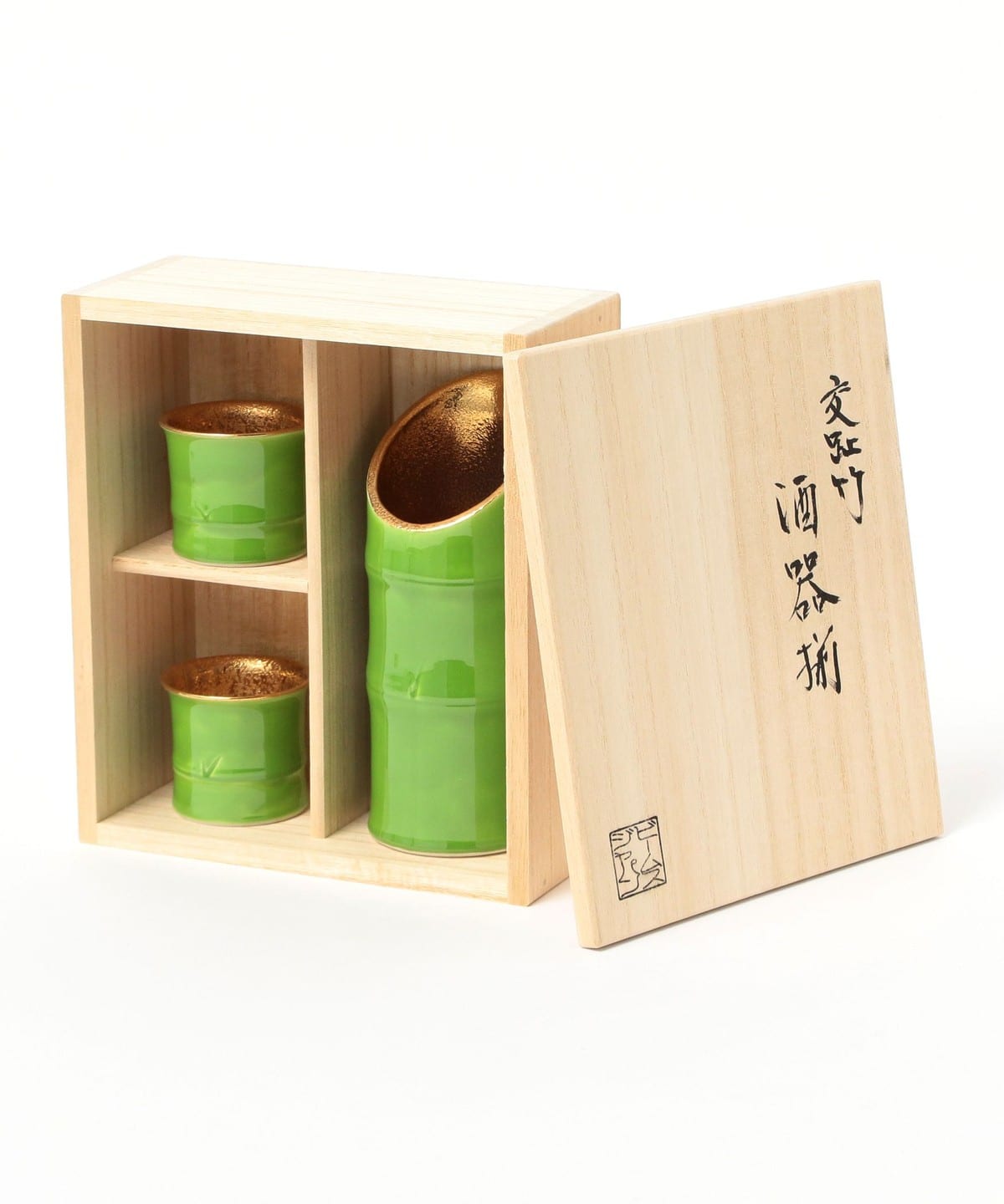 【別注】洸春窯 / 竹綠 酒壺與酒杯組