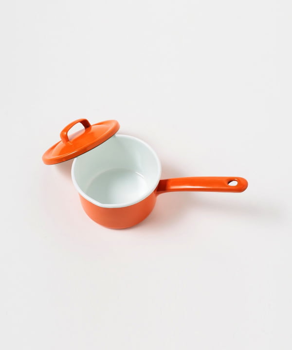 BEAMS JAPAN (BEAMS JAPAN) [Special order] Tsuki Usagi mark / Enamel sauce  pan orange 12cm (Tableware, kitchen, food, kitchen tools) on sale | BEAMS