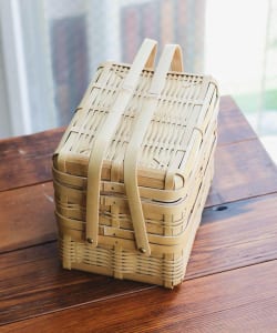 鹿児島市竹工芸振興組合 / 長方形二段 白竹籠