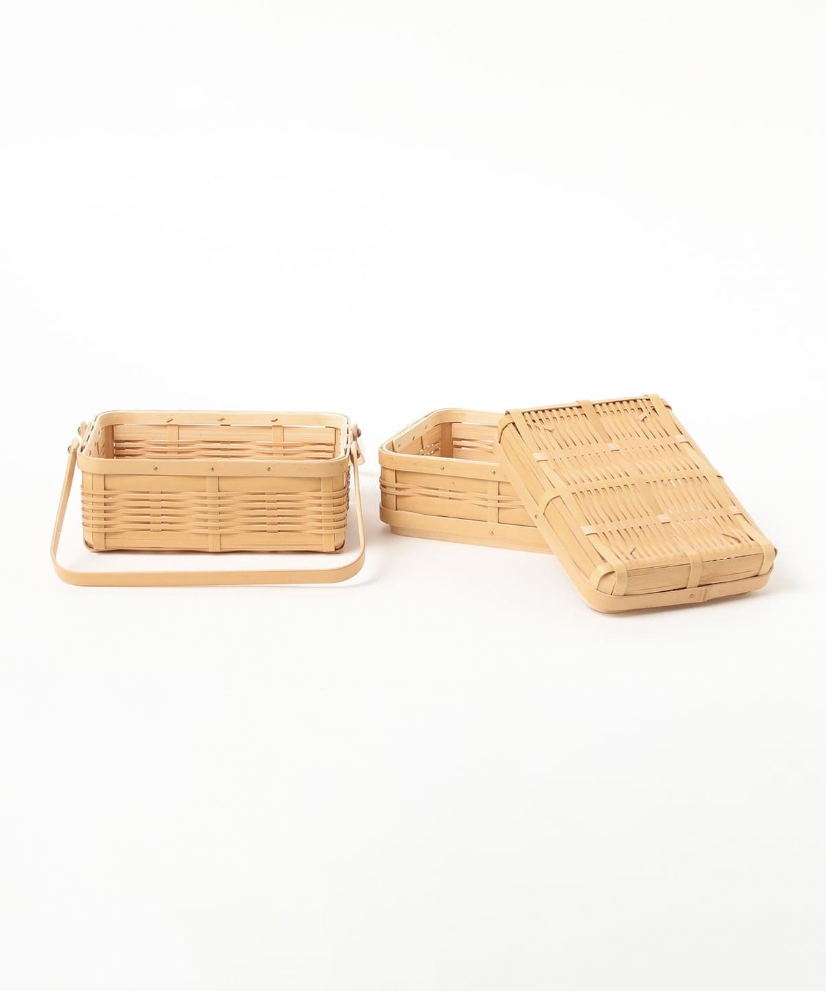 fennica（フェニカ）鹿児島市竹工芸振興組合 / 長方形二段 白竹籠 ②