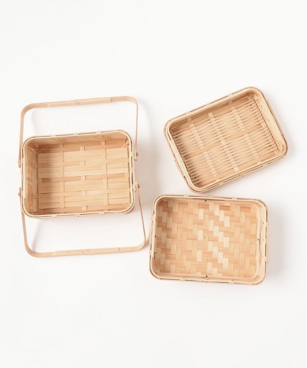 fennica beams購入　フィンランド白樺かご fennica（フェニカ）鹿児島市竹工芸振興組合 / 長方形二段 白竹籠④