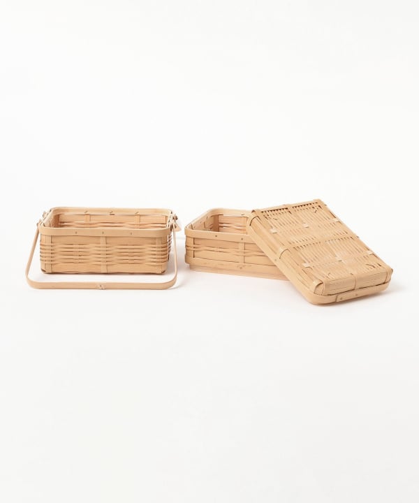 fennica（フェニカ）鹿児島市竹工芸振興組合 / 長方形二段 白竹籠④