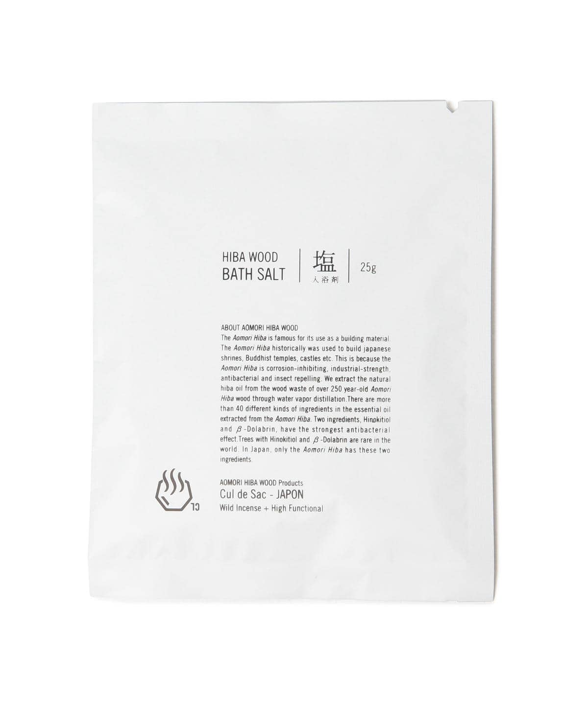 【Cul de Sac-JAPON カルデサック-ジャポン 2025】Cul de Sac-JAPON / 青森ひば バスソルト 25g インテリア MEN その他1 ONE SIZE 【Cul de Sac-JAPON カルデサック-ジャポン 2025】Cul de Sac-JAPON / 青森ひば バスソルト 25g インテリア MEN その他1 ONE SIZE