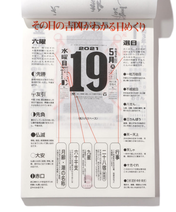 Beams Japan ビームス ジャパン アウトレット 新日本カレンダー Beams Japan 別注 21年 令和3年 日めくりカレンダー8号 365日型 雑貨 ホビー スポーツ ステーショナリー 通販 Beams