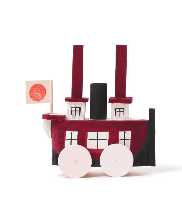 古玩 松江の蒸気船 紙箱 解説付 木地玩具 郷土玩具 島根県 民芸 伝統 