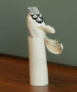 笹野一刀彫 鷹山 / お鷹ぽっぽ 黒グレー タカ 丸目 10号