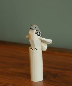 笹野一刀彫 鷹山 / お鷹ぽっぽ 黒グレー タカ 丸目 5号