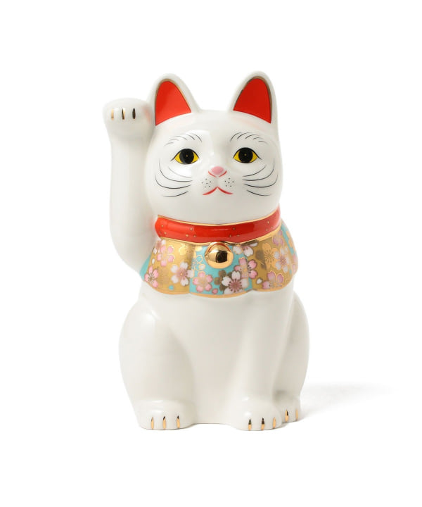 招き猫 白 2点セット BEAMS JAPAN(ビームス ジャパン)【招き猫まつり2025】中外陶園