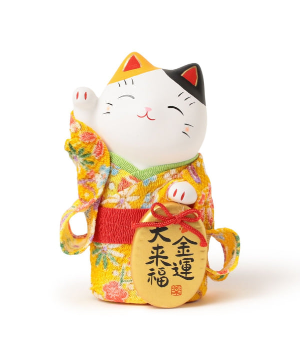 中外陶園 / 薬師窯 錦彩ちりめん小判 招き猫 小