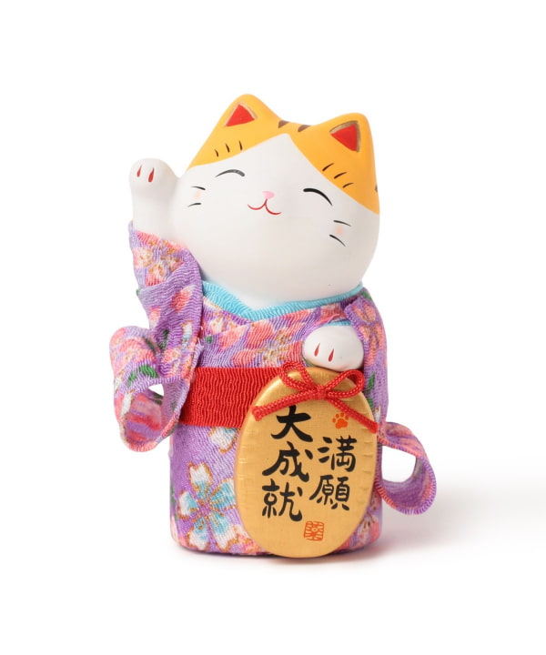 中外陶園 / 薬師窯 錦彩ちりめん小判 招き猫 小