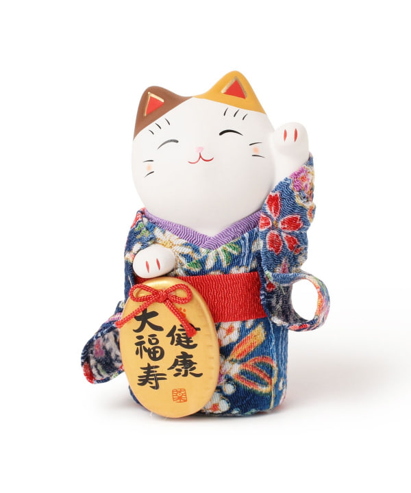 中外陶園 / 薬師窯 錦彩ちりめん小判 招き猫 小