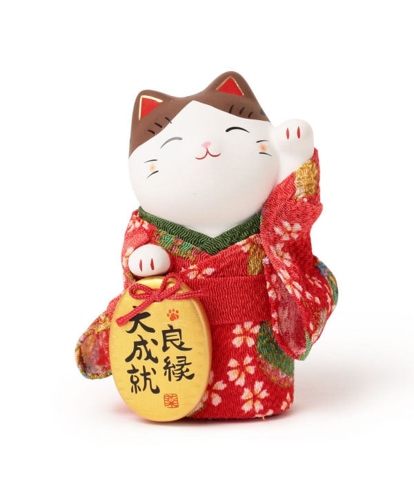 中外陶園 / 薬師窯 錦彩ちりめん小判 招き猫 小