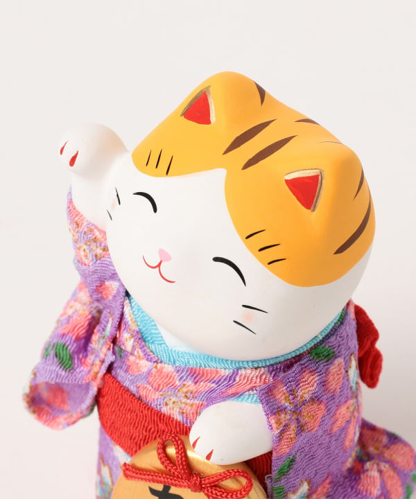 中外陶園 / 薬師窯 錦彩ちりめん小判 招き猫 小