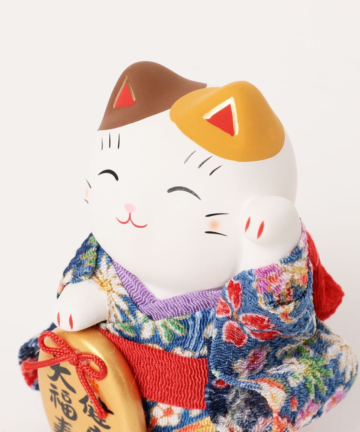 中外陶園 / 藥師窯 錦彩縮緬小判 招財貓 小