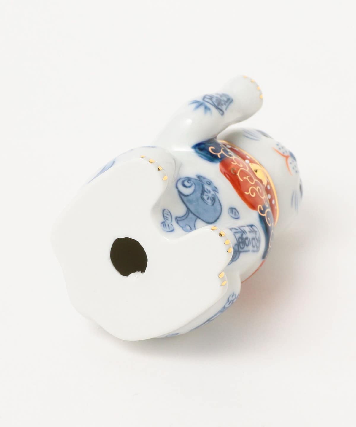 中外陶園 / 藥師窯 染付開運招福 招財貓 3.5號