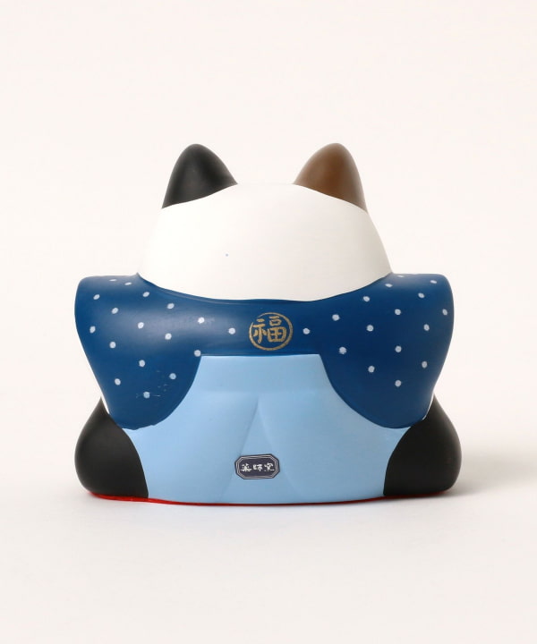 中外陶園 / 薬師窯 錦彩福助 招き猫 小