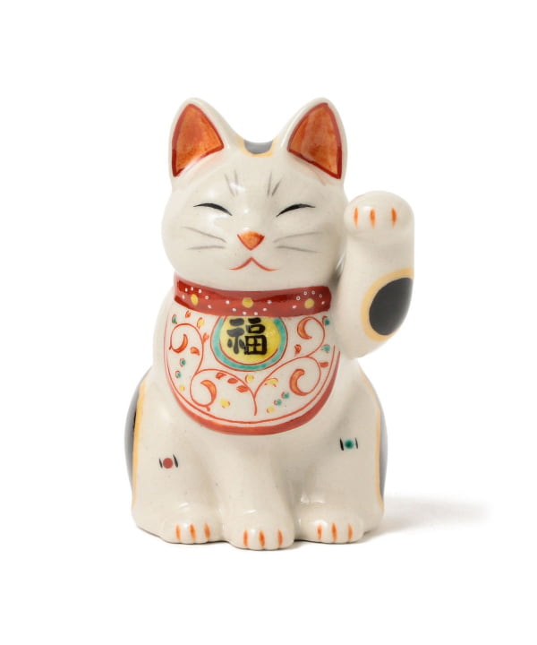 中外陶園 / 薬師窯 陶彩万福唐草 招き猫 中