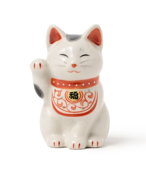 中外陶園 / 薬師窯 陶彩万福唐草 招き猫 小