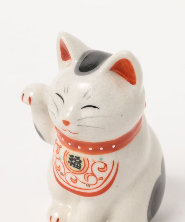 中外陶園 / 薬師窯 陶彩万福唐草 招き猫 小