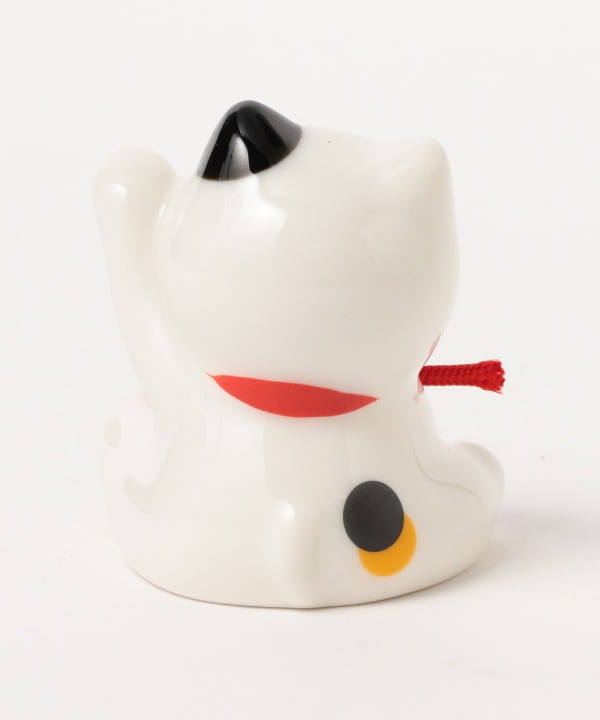 揺れる招き猫、白黒、シャンパンピンクカラー水晶【加工クラック染め】 揺れる招き猫、白黒、シャンパンピンクカラー水晶【加工クラック