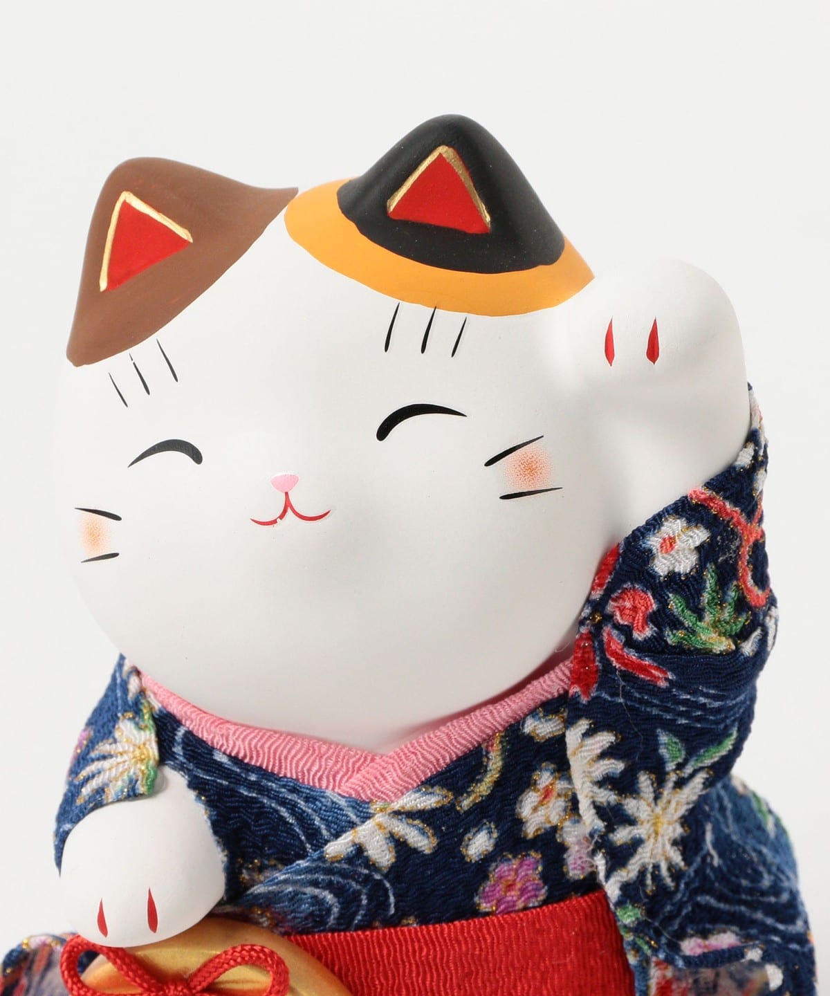 中外陶園 / 藥師窯 錦彩縮緬小判 招財貓 大
