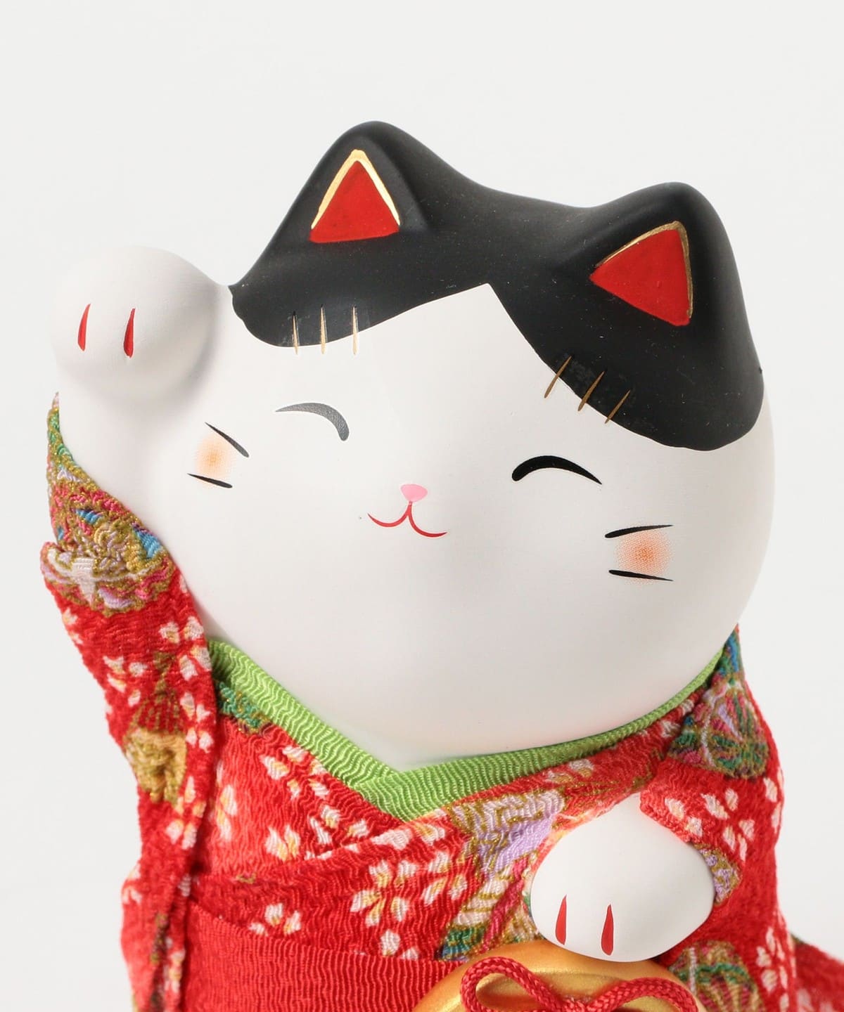 中外陶園 / 藥師窯 錦彩縮緬小判 招財貓 大