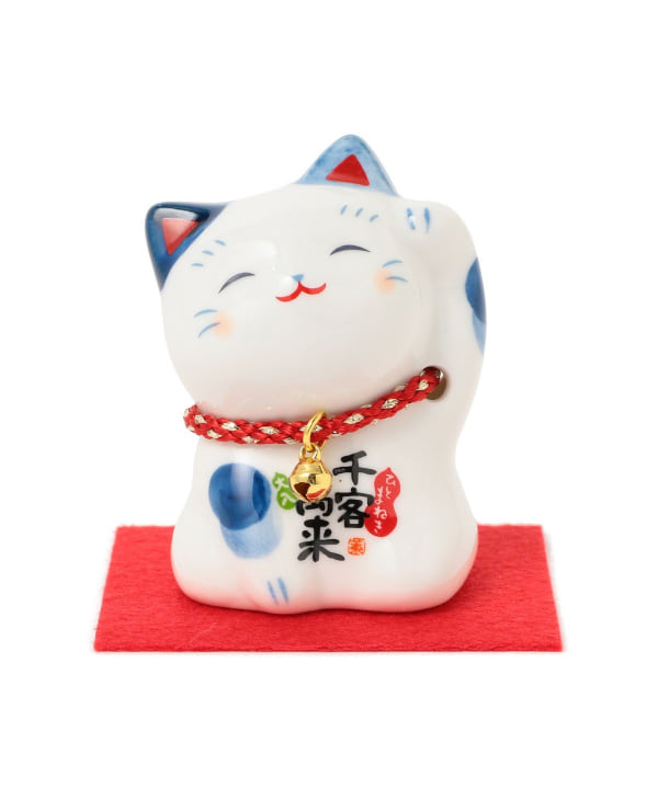 中外陶園 / 薬師窯 染錦ひと 招き猫 鈴付