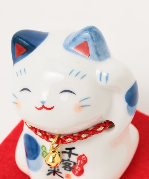 中外陶園 / 薬師窯 染錦ひと 招き猫 鈴付