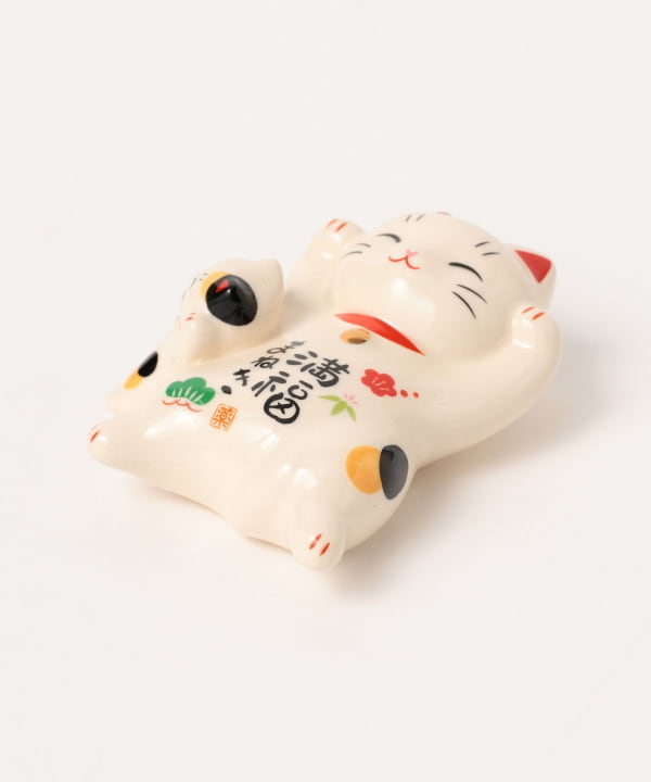 中外陶園 / 薬師窯 満腹 招き猫 親子