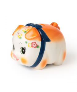 【別注】中外陶園 / ブタ貯金箱 大 橙