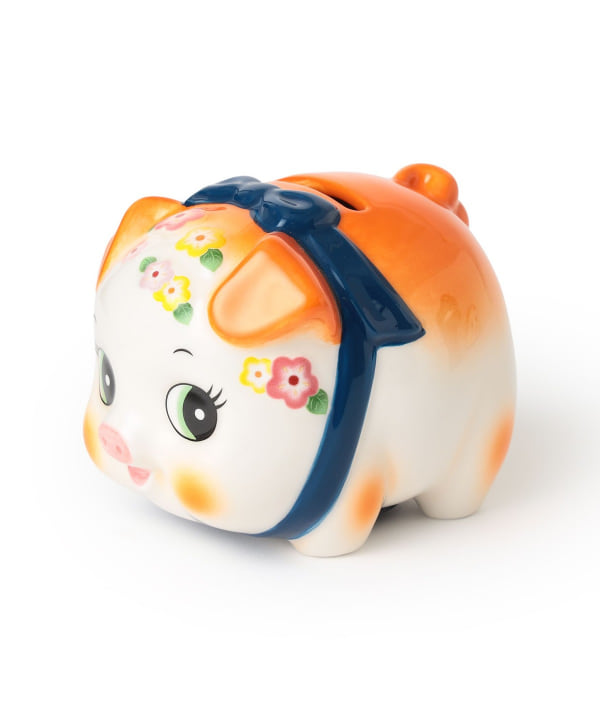 【別注】中外陶園 / ブタ貯金箱 小 橙