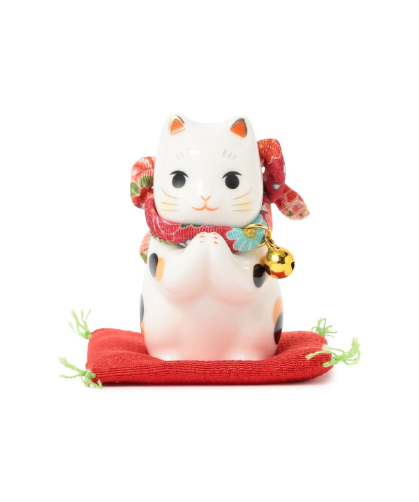 中外陶園 / 薬師窯 彩絵ふく福 おねがい猫 小