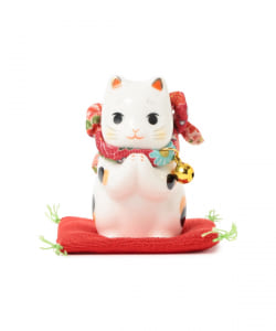 中外陶園 / 薬師窯 彩絵ふく福 おねがい猫 小