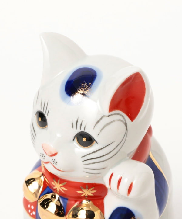 中外陶園 / 薬師窯 染錦 招き猫 7号