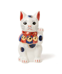 中外陶園 / 薬師窯 染錦 招き猫 8号