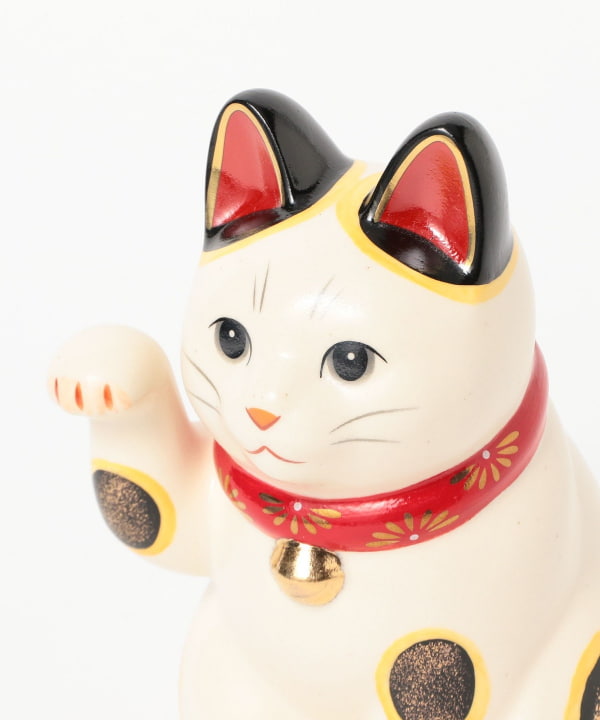 中外陶園 / 薬師窯 菊花 招き猫 右手 大