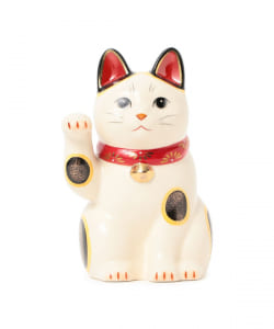 中外陶園 / 薬師窯 菊花 招き猫 右手 大