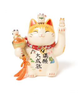 中外陶園 / 薬師窯 満願大成就 招き猫 6号