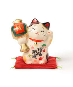 中外陶園 / 薬師窯 招福開運 招き猫 槌持ち