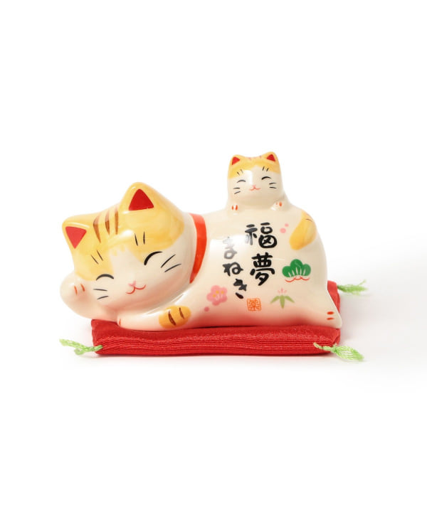 中外陶園 / 薬師窯 福夢 招き猫 親子
