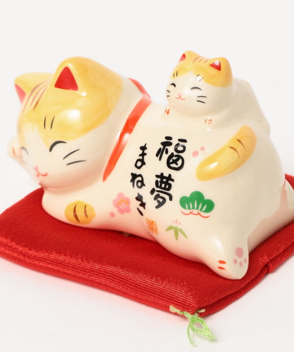 中外陶園 / 薬師窯 福夢 招き猫 親子