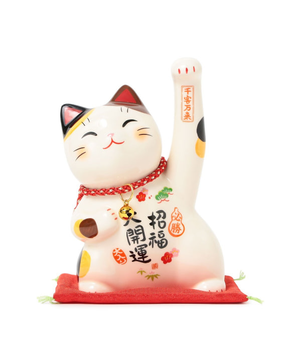 中外陶園 / 薬師窯 彩絵必勝招福 招き猫 大