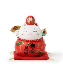 中外陶園 / 薬師窯 錦彩無病息災だるま 招き猫