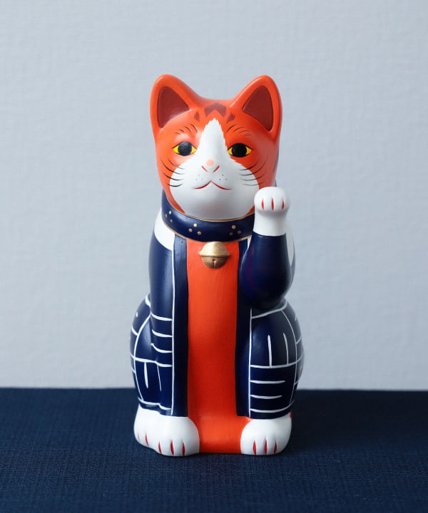 【別注】中外陶園 / お祭り 招き猫 左手 5号 ※商品の色味は白背景商品単体で撮影した画像をご参照ください。