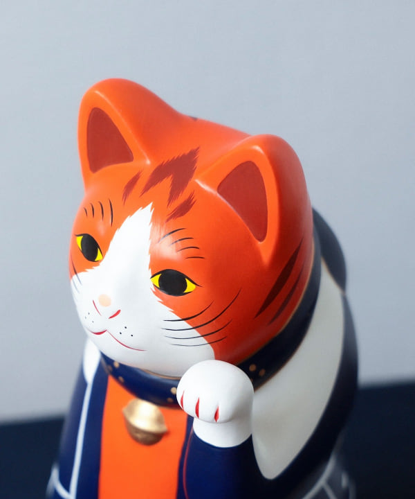 【別注】中外陶園 / お祭り 招き猫 左手 5号 ※商品の色味は白背景商品単体で撮影した画像をご参照ください。