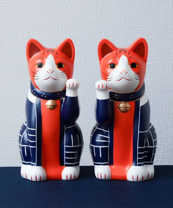 【別注】中外陶園 / お祭り 招き猫 右手 5号 ※商品の色味は白背景商品単体で撮影した画像をご参照ください。